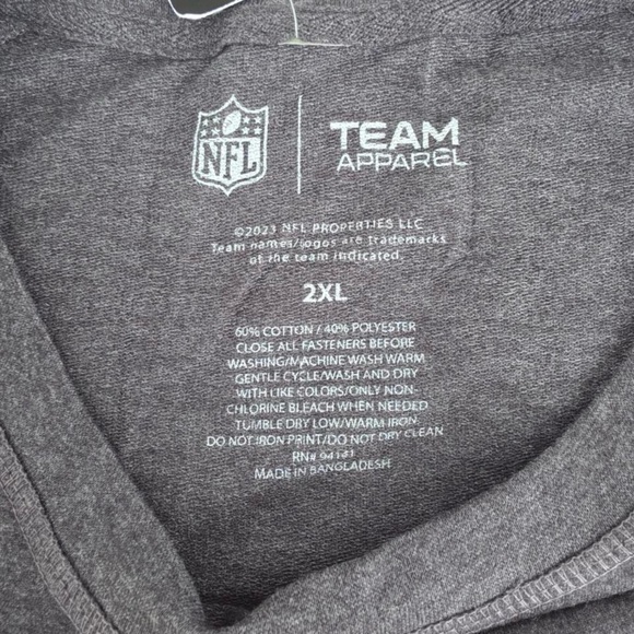 NWT Bengals Crew Sweatshirt NFL XXL Charcoal Grey - Picture 5 of 6